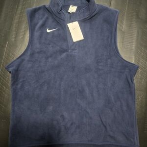 Nike Navy Sleeveless Fleece Vest with Swoosh